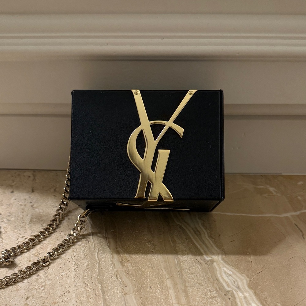Yves Saint Laurent Black and Gold Chain Bag